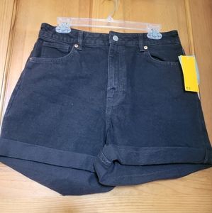 H&M Europe black Jean shorts high-waisted sz 10 NWT